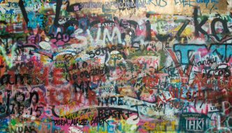 Photo of multi coloured graffiti on a wall